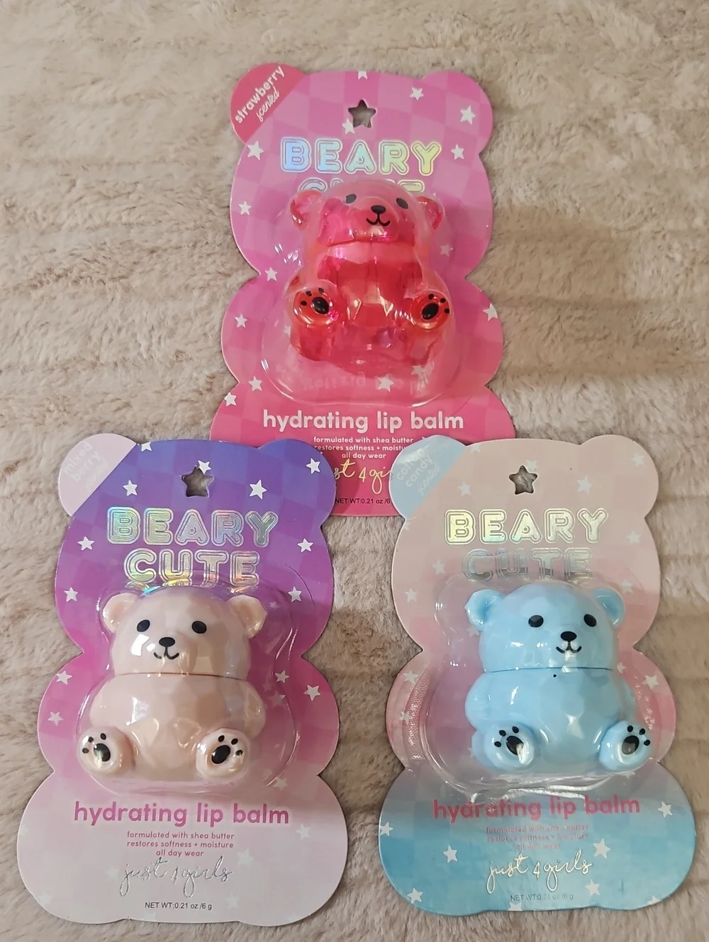 Just 4 girls BERRY CUTE hydrating lip balm 3-pc